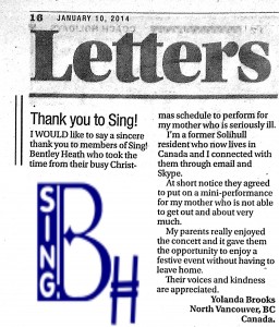 Thankyou Letter Xmass 2013